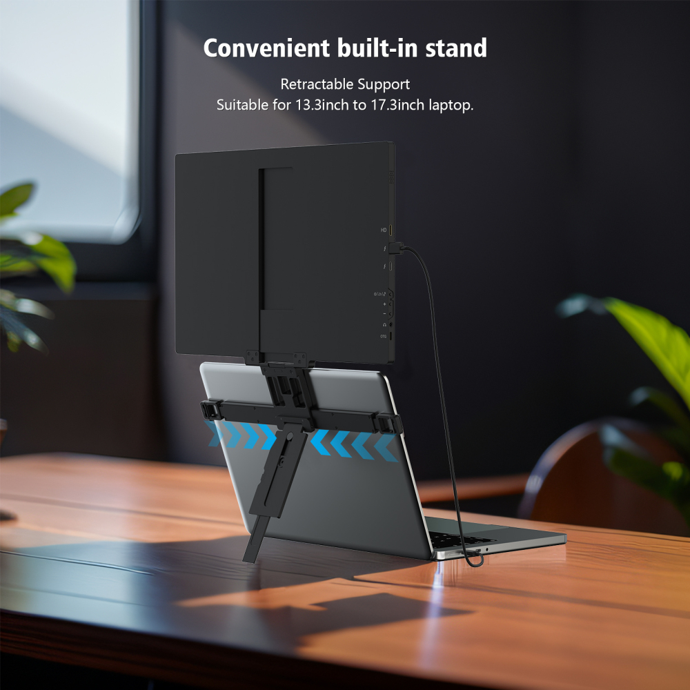 ZEUSLAP-Z16H Float 16" QHD Stacked Monitor - 2560x1600 115% sRGB, 180° Foldable, Built-in Kickstand, Plug&Play for Laptop/Switch (Mac/Win/Linux)