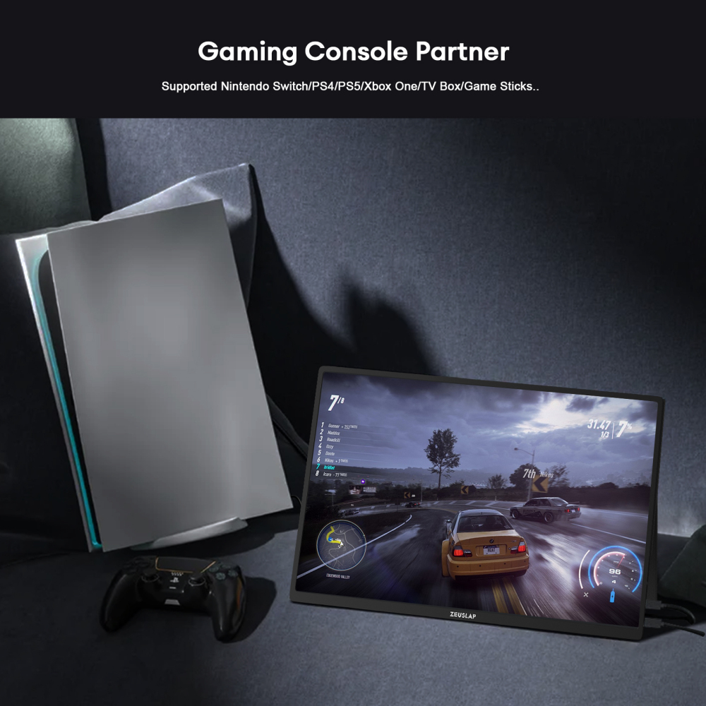 ZEUSLAP-P16 Plus 16" 180Hz Portable Monitor - 1920x1200 FHD 100% sRGB, Dual Thunderbolt, OD Boost, Ultra-Thin Metal, for Esports & Office