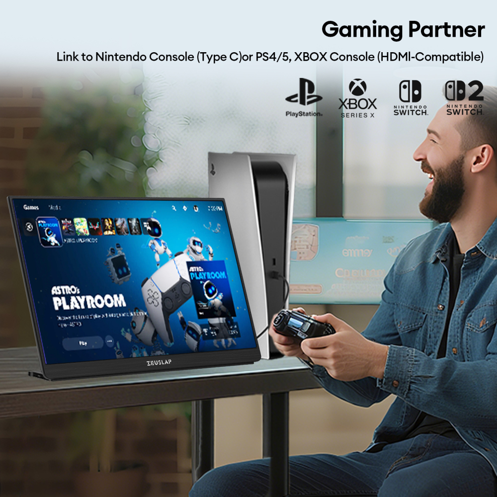 ZEUSLAP-P16F 16" 240Hz Portable Monitor - 2560x1600 QHD, 100% sRGB, Thunderbolt 240Hz/HDMI 120Hz, Metal Cooled, w/OD Boost & Switch 2 Support
