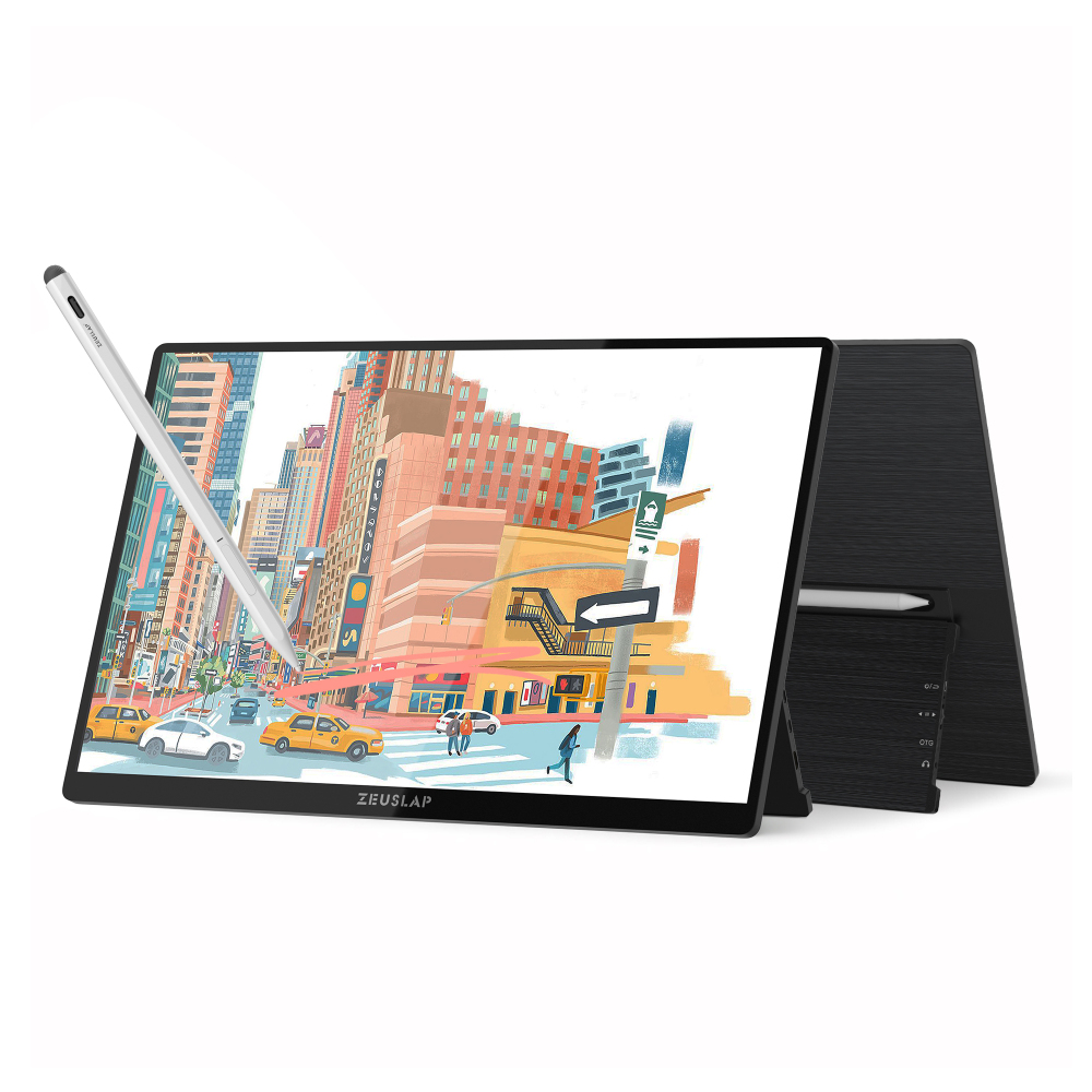 ZEUSLAP-P16 MAX PRO 16" 2.5K Touch Monitor - 2560x1600 120Hz, 4096-Level Stylus, 100% sRGB, Gravity Rotation, Dual Thunderbolt, OD Boost