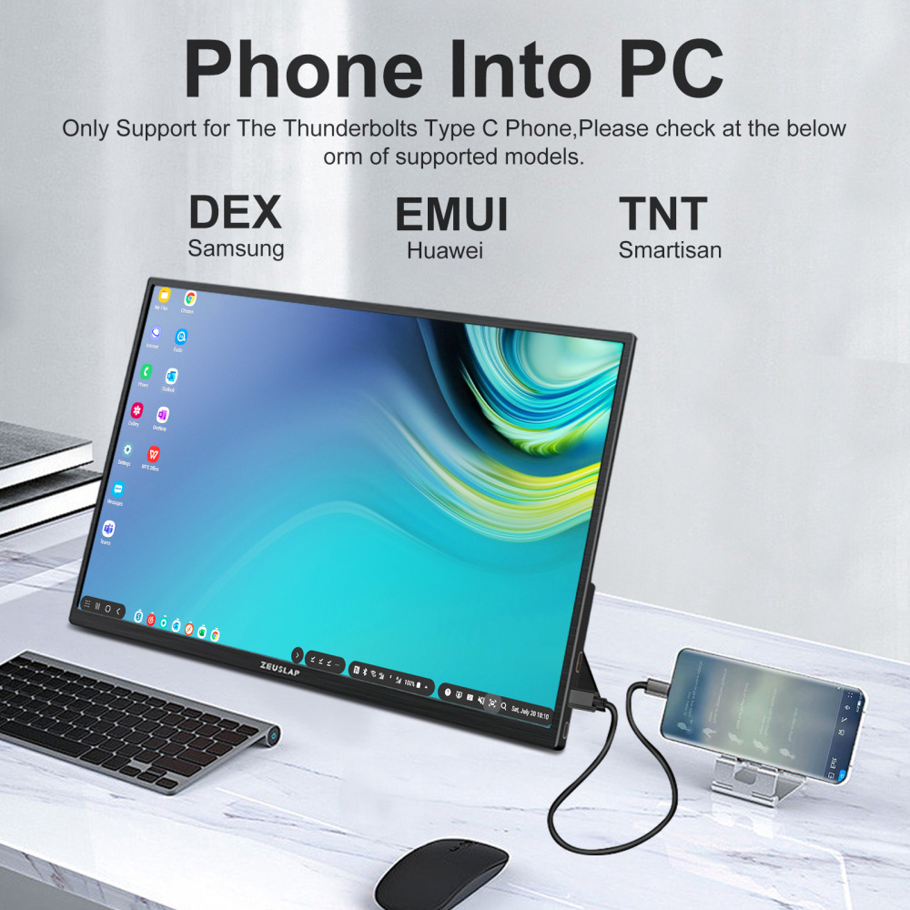 ZEUSLAP-P16ST 16" QHD 144Hz Touch Portable Monitor - 2560x1600P, 100% sRGB, Built-in Stand