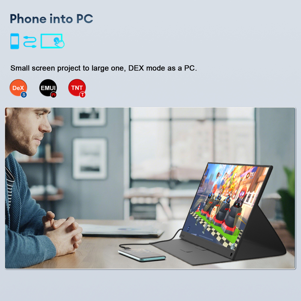 ZEUSLAP Z15ST 15.6" Portable Touchscreen Monitor | 1080P 10-Point Touch | USB-C & Mini HDMI | Built-in Speakers and Battery, Ultra-Thin, for Laptop, PC, Phone, Nintendo Switch
