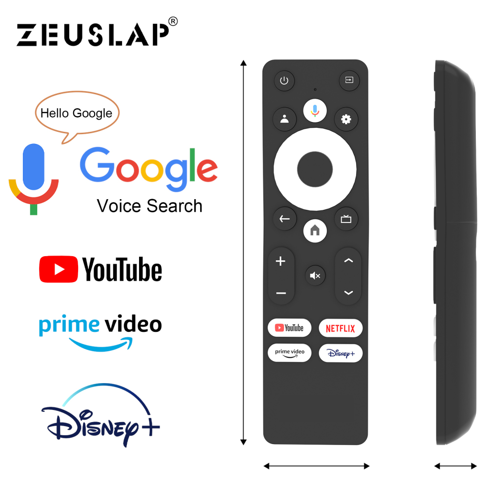 ZEUSLAP Google TV Monitor Bluetooth Remote Control for Z18TV PRO, Z22TV PRO, Z27TV and Z32TV