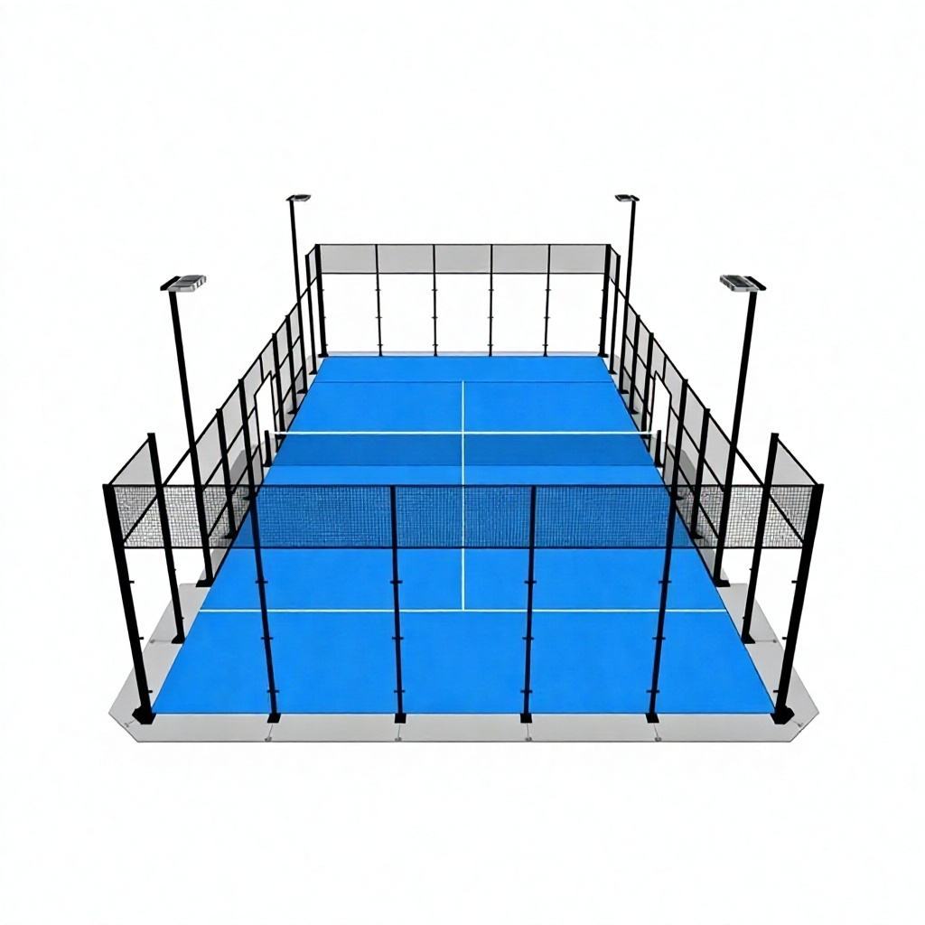 Best Selling Reinforced Steel Frame High Quality Tempered Glass Panoramic Padel Tennis Court for Indoor/Outdoor Club Sport