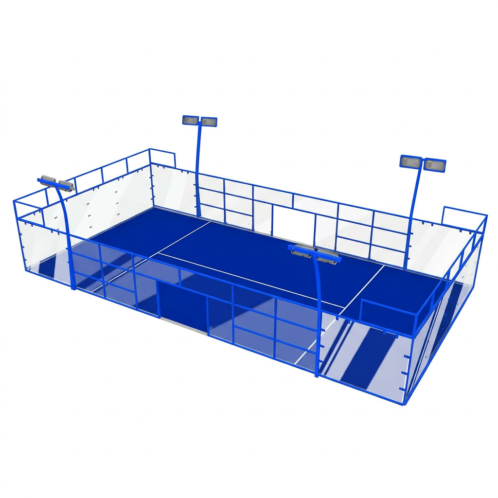 Aluminum Outdoor Customized 20*10M Panoramic Padel Tennis Court With Removable Roof Cover