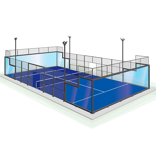 SSPADEL 2025 Steel Panoramic Padel Tennis Court Indoor and Outdoor Glass Material Elegant and Durable for Players