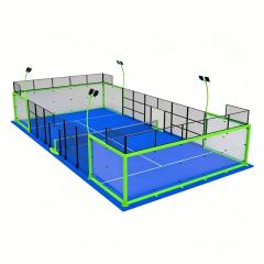 Equipement De Court De Tennis Panoramic Padel Court With Hot Dip Galvanized Steel Structure and 12mm Safety Glass for Club