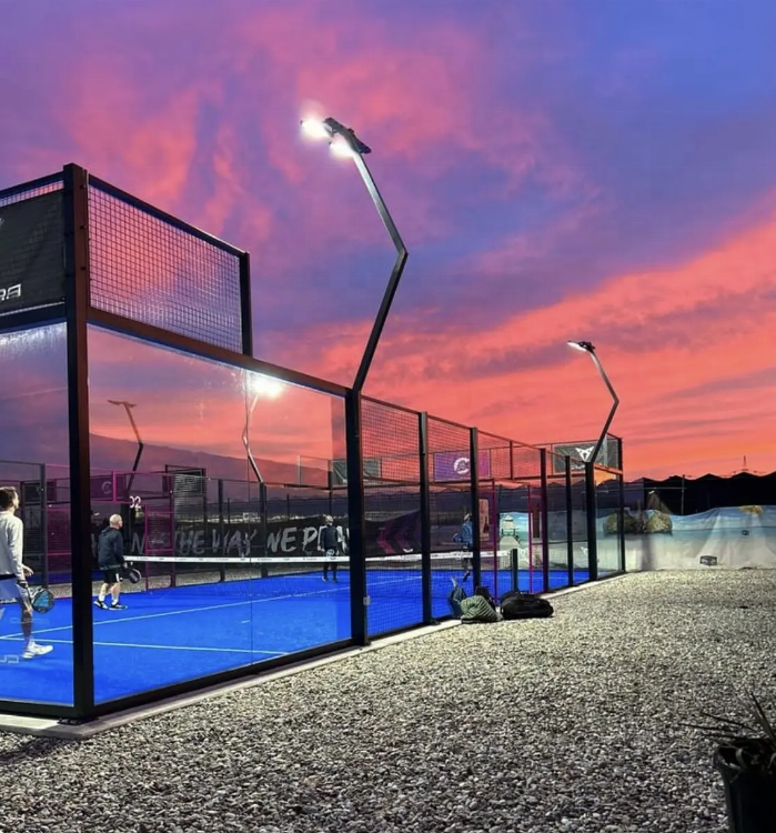 Best Selling Reinforced Steel Frame High Quality Tempered Glass Panoramic Padel Tennis Court for Indoor/Outdoor Club Sport