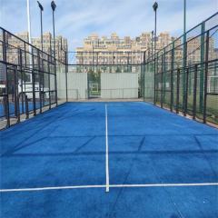 China Manufacturer's Steel Panoramic Padel Court with Green Tempered Glass Windows Frame Tennis Court Equipment