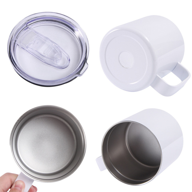 Wholesale 16oz Matte Powder-Coated Stainless Steel Handle Mug | B2B Laser-Ready Thermal Drinkware