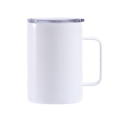 Wholesale 16oz Matte Powder-Coated Stainless Steel Handle Mug | B2B Laser-Ready Thermal Drinkware