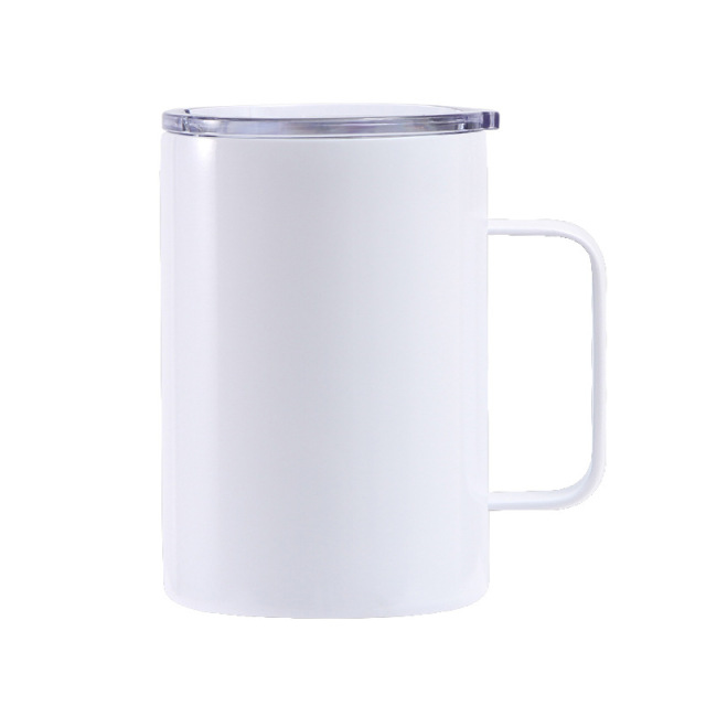 Wholesale 16oz Matte Powder-Coated Stainless Steel Handle Mug | B2B Laser-Ready Thermal Drinkware