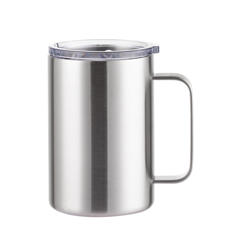 Wholesale 16oz Matte Powder-Coated Stainless Steel Handle Mug | B2B Laser-Ready Thermal Drinkware