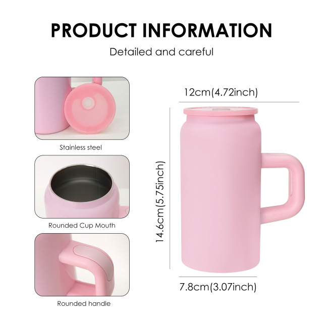 Wholesale 16oz Stainless Steel Tumblers with Handle - B2B Drinkware Supplier
