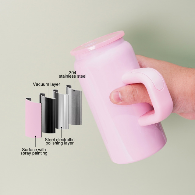 Wholesale 16oz Stainless Steel Tumblers with Handle - B2B Drinkware Supplier