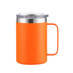Wholesale 16oz Matte Powder-Coated Stainless Steel Handle Mug | B2B Laser-Ready Thermal Drinkware