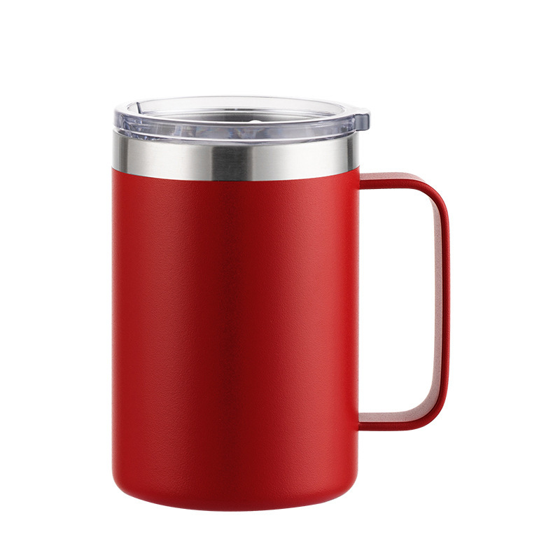 Wholesale 16oz Matte Powder-Coated Stainless Steel Handle Mug | B2B Laser-Ready Thermal Drinkware