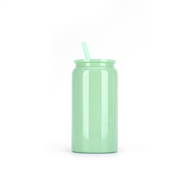 16oz Double - Wall Stainless Steel Straw Can - Shaped Tumbler, Pantone Customizable