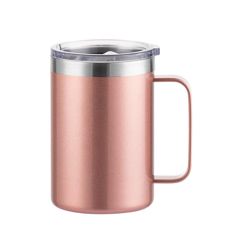 Wholesale 16oz Matte Powder-Coated Stainless Steel Handle Mug | B2B Laser-Ready Thermal Drinkware