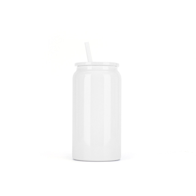 16oz Double - Wall Stainless Steel Straw Can - Shaped Tumbler, Pantone Customizable
