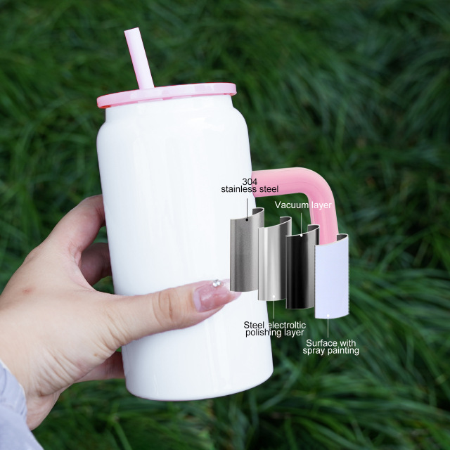 Wholesale 16oz Stainless Steel Tumblers with Handle - B2B Drinkware Supplier