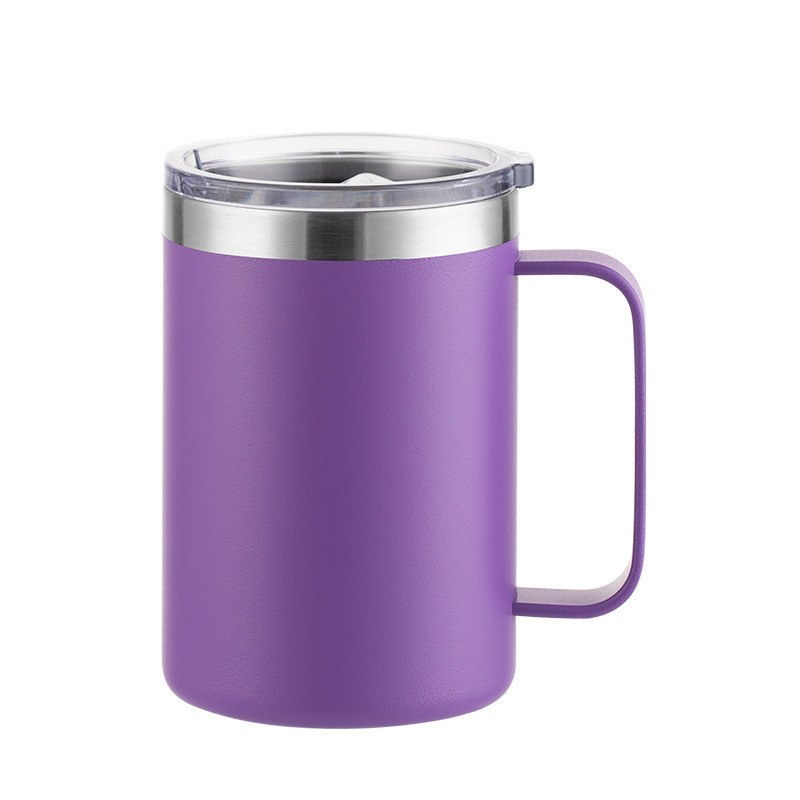 Wholesale 16oz Matte Powder-Coated Stainless Steel Handle Mug | B2B Laser-Ready Thermal Drinkware