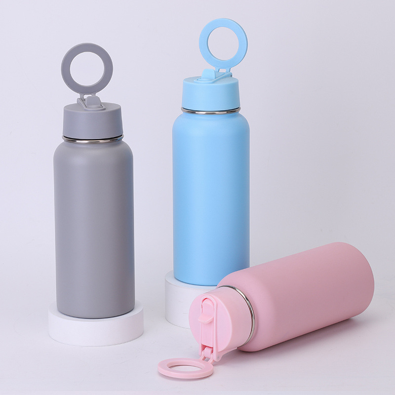 Bulk 32oz Double-Walled Stainless Steel Water Bottles with Patented Magnetic Phone Holder Lid, Custom Gradient Colors, Low MOQ 100 for Corporate Gifts