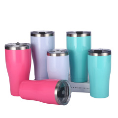 Wholesale 20oz+30oz Glossy Spray-Coated Stainless Steel Cups | B2B Thermal Tumblers