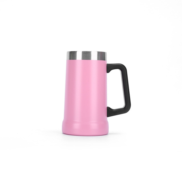 Wholesale 24oz Spray-Coated Stainless Steel Handle Cup | B2B Office Thermal Mugs