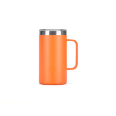 Wholesale 24oz Matte Spray-Coated Stainless Steel Handle Cup | B2B Dual Base Thermal Mugs