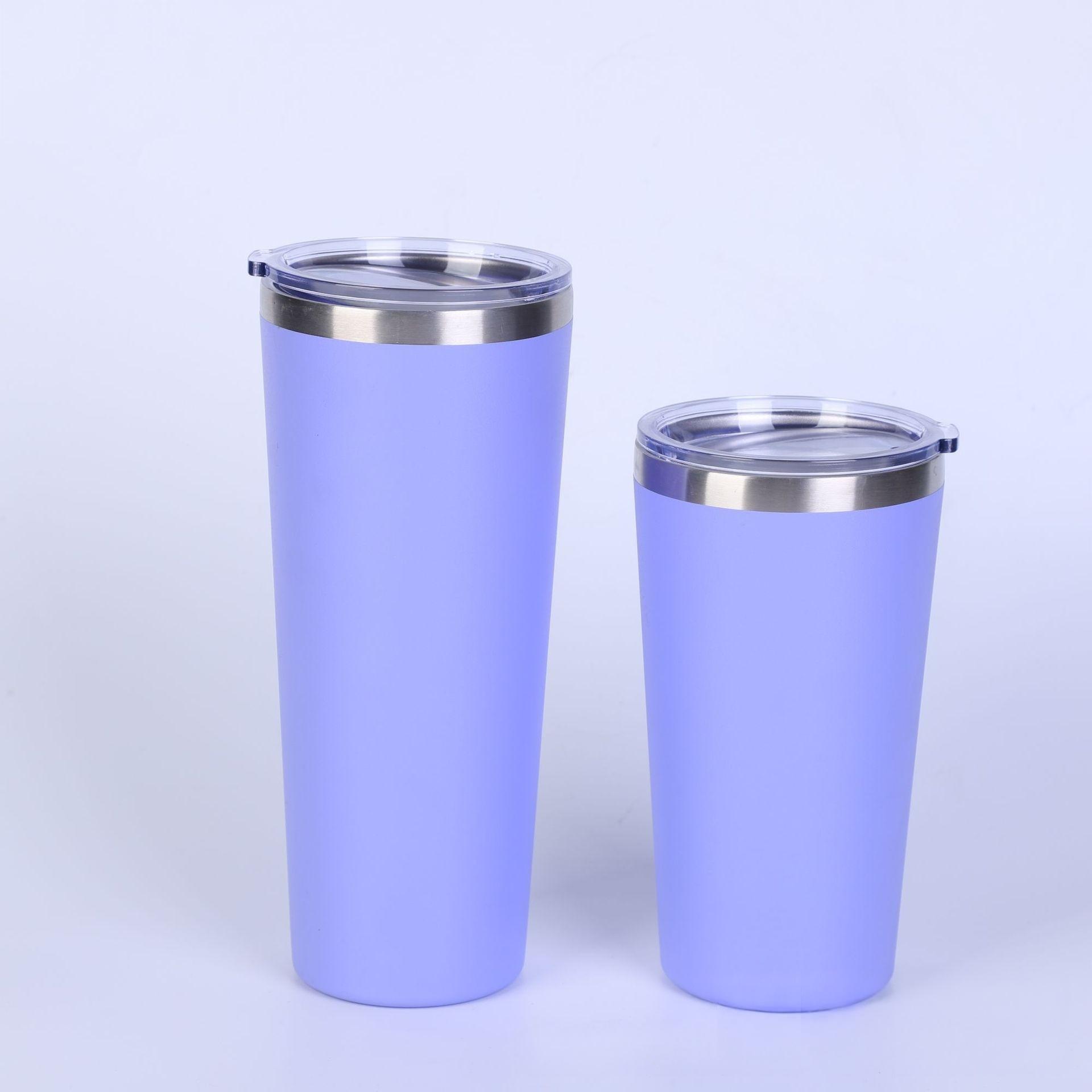 Wholesale 18oz+25oz Double-Walled Stainless Steel Cups | B2B Dual-Size Spray-Coated Tumblers