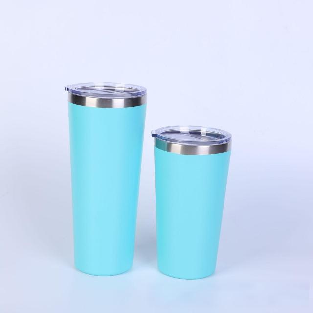 Wholesale 18oz+25oz Double-Walled Stainless Steel Cups | B2B Dual-Size Spray-Coated Tumblers
