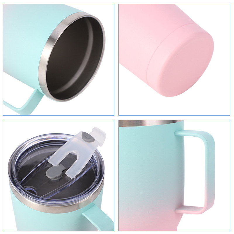 Wholesale 30oz Gradient Spray Coated Stainless Steel Handle Cup | B2B Thermal Tumbler Supplier