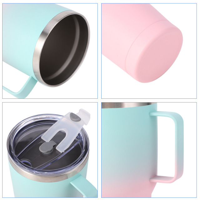 Wholesale 30oz Gradient Spray Coated Stainless Steel Handle Cup | B2B Thermal Tumbler Supplier