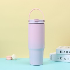 Wholesale 30oz Gradient Spray Painted Stainless Steel Handle Cup | B2B Thermal Tumbler Supplier