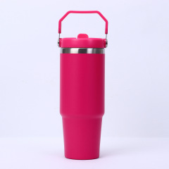 30oz Double-Walled Stainless Steel Vacuum Insulated Travel Mug with Handle