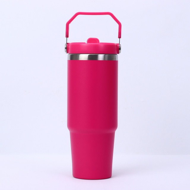 30oz Double-Walled Stainless Steel Vacuum Insulated Travel Mug with Handle