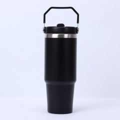 30oz Double-Walled Stainless Steel Vacuum Insulated Travel Mug with Handle