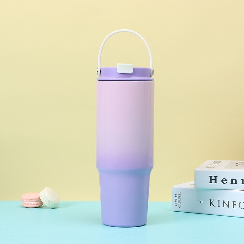 Wholesale 30oz Gradient Spray Painted Stainless Steel Handle Cup | B2B Thermal Tumbler Supplier