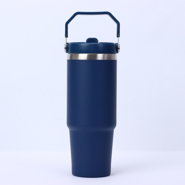 30oz Double-Walled Stainless Steel Vacuum Insulated Travel Mug with Handle