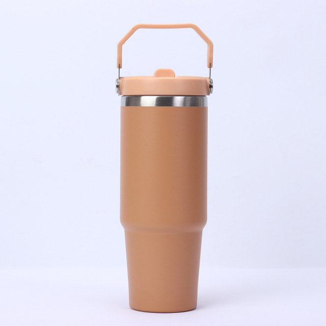 30oz Double-Walled Stainless Steel Vacuum Insulated Travel Mug with Handle