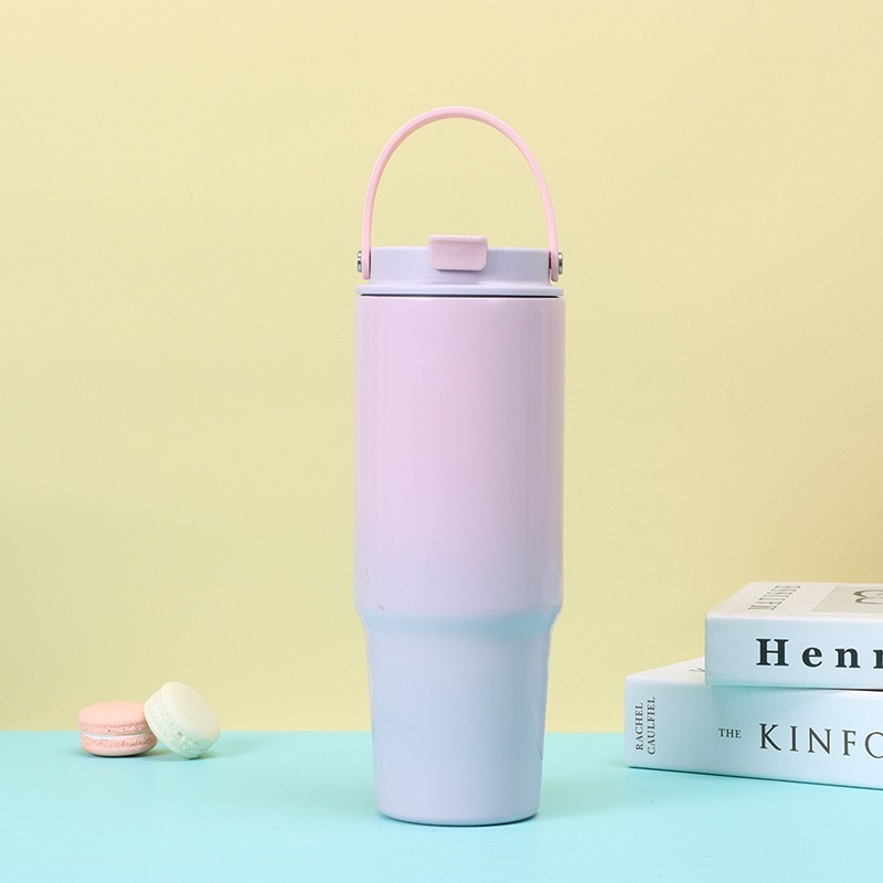 Wholesale 30oz Gradient Spray Painted Stainless Steel Handle Cup | B2B Thermal Tumbler Supplier