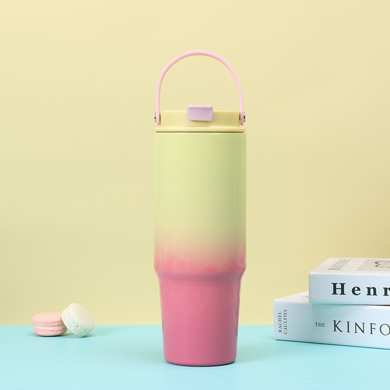 Wholesale 30oz Gradient Spray Painted Stainless Steel Handle Cup | B2B Thermal Tumbler Supplier
