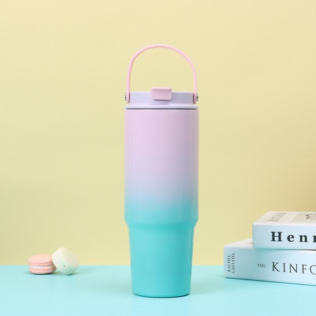 Wholesale 30oz Gradient Spray Painted Stainless Steel Handle Cup | B2B Thermal Tumbler Supplier