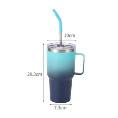 Wholesale 30oz Gradient Spray Coated Stainless Steel Handle Cup | B2B Thermal Tumbler Supplier