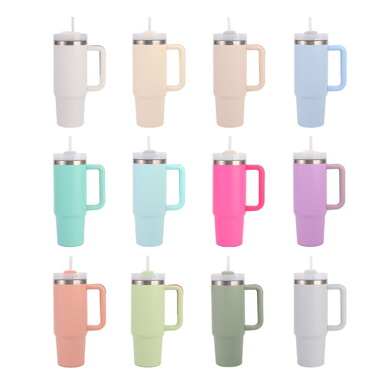 Wholesale 30oz Spray Coated Stainless Steel Handle Cup | B2B Laser-Ready Thermal Tumblers