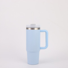 Wholesale 30oz Spray Coated Stainless Steel Handle Cup | B2B Laser-Ready Thermal Tumblers