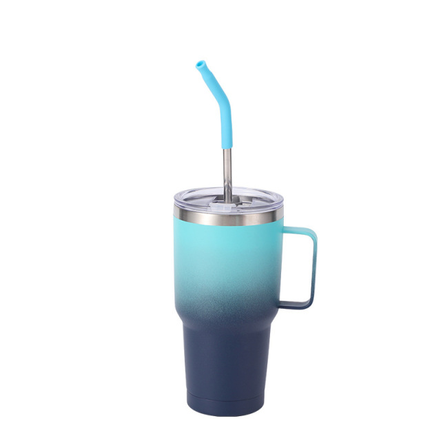 Wholesale 30oz Gradient Spray Coated Stainless Steel Handle Cup | B2B Thermal Tumbler Supplier