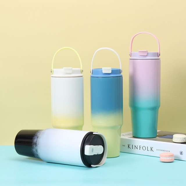 Wholesale 30oz Gradient Spray Painted Stainless Steel Handle Cup | B2B Thermal Tumbler Supplier