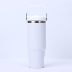 30oz Double-Walled Stainless Steel Vacuum Insulated Travel Mug with Handle